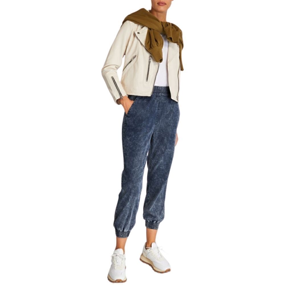 New! AllSaints Yara Denim Jogger Snow Indigo Pull On Pants